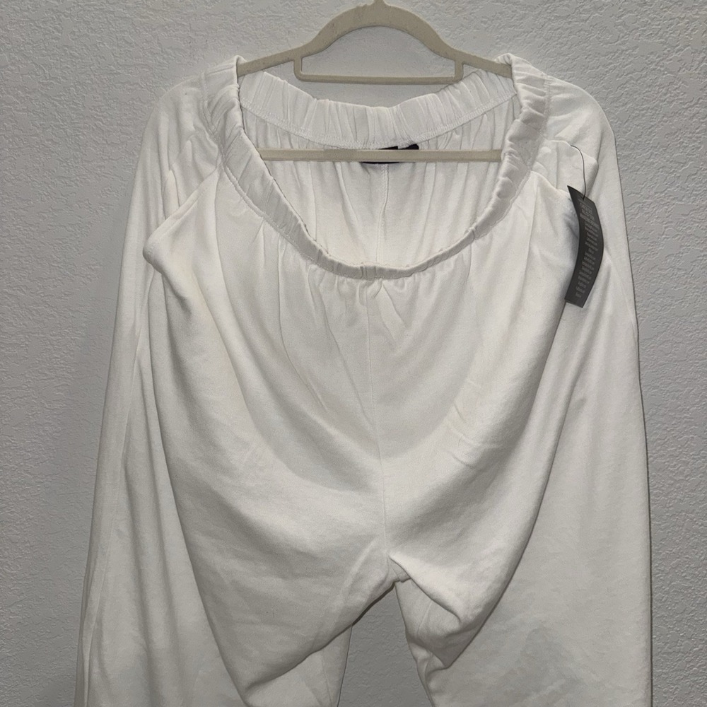Roamans Woman White Stretch Pants Size 1Xp (22/24) Comfy Casual wear Lounge NWT - Picture 3 of 12